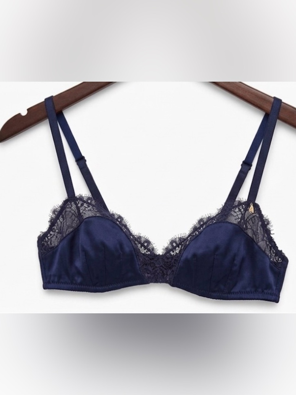 Elegant Blue Lace Trim Bra brand Ize